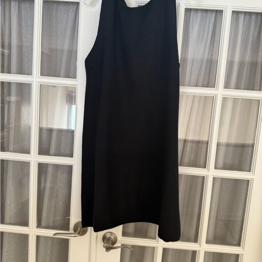COS Black Boiled Wool Sleeveless Mini Dress - Picture 3 of 14